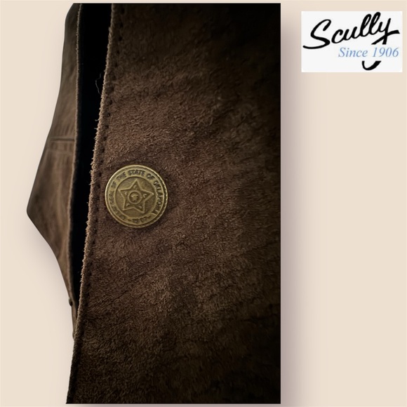 ποΈSALEποΈ Scully Men's Suede Leather Vest (Great Seal of The State of Oklahoma) - Picture 5 of 5